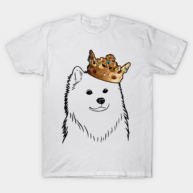 American Eskimo Dog King Queen Wearing Crown T-Shirt by millersye